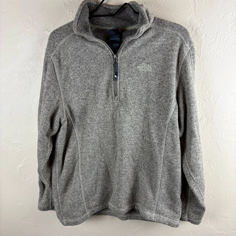 The North Face Tan Brown Quarter Zip Sweater Pullover Mens size medium
